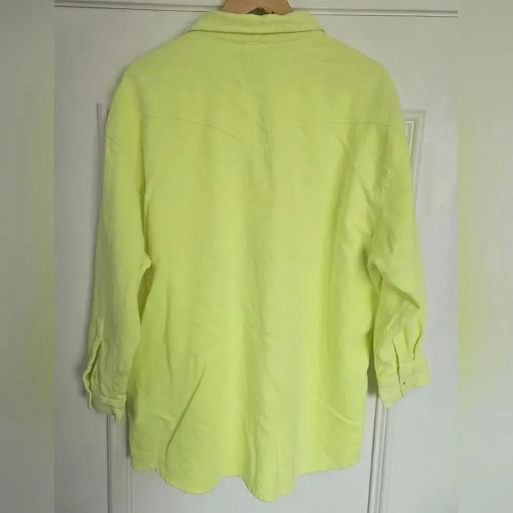 Zara Neon Overshirt oversized yellow shacket - Picture 5 of 8